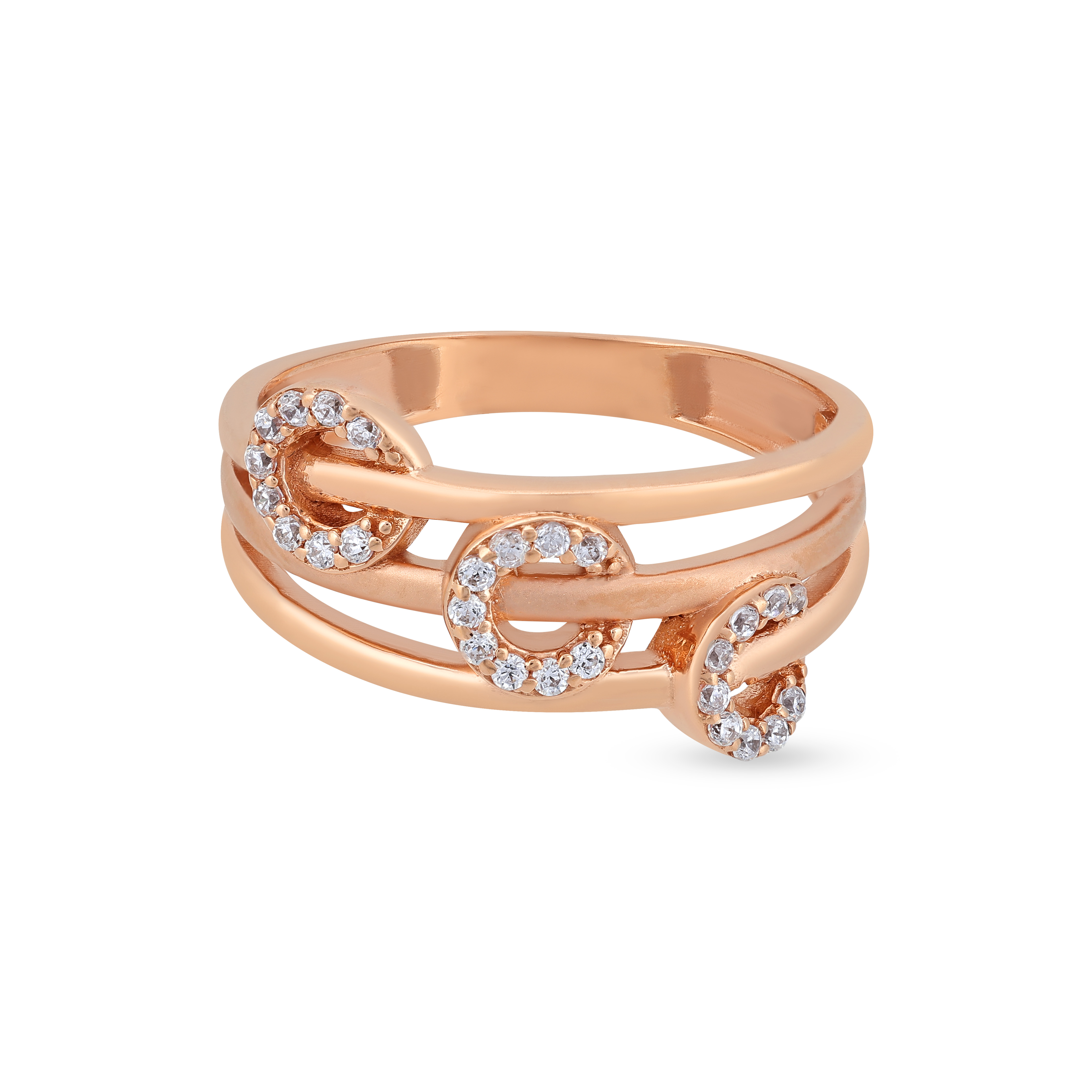 Grt Function Rings Buy Attractive Triple Circlet Gold Ring - Rosette Collection |GRT Jewellers