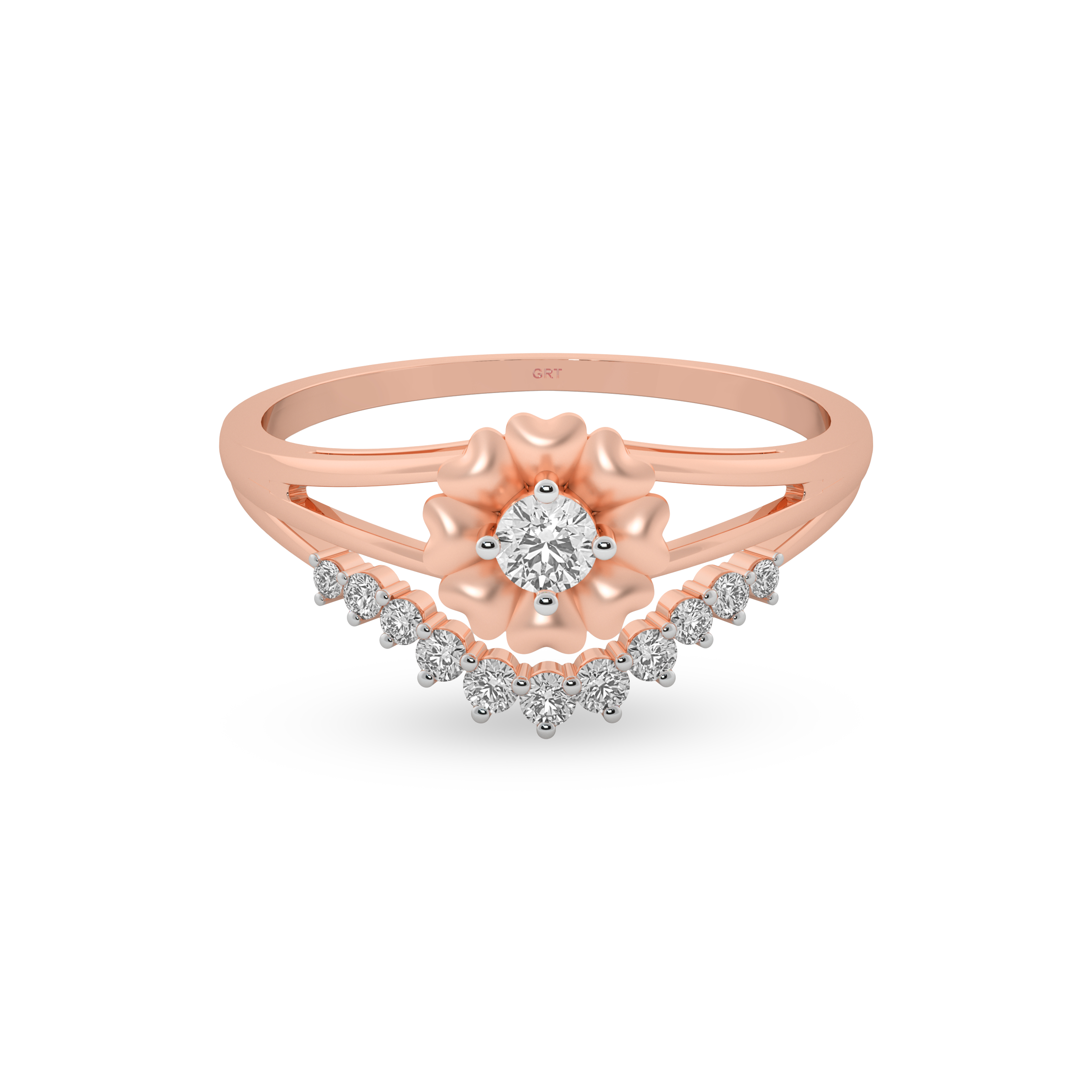 Wondrous Fancy Floral Diamond Ring