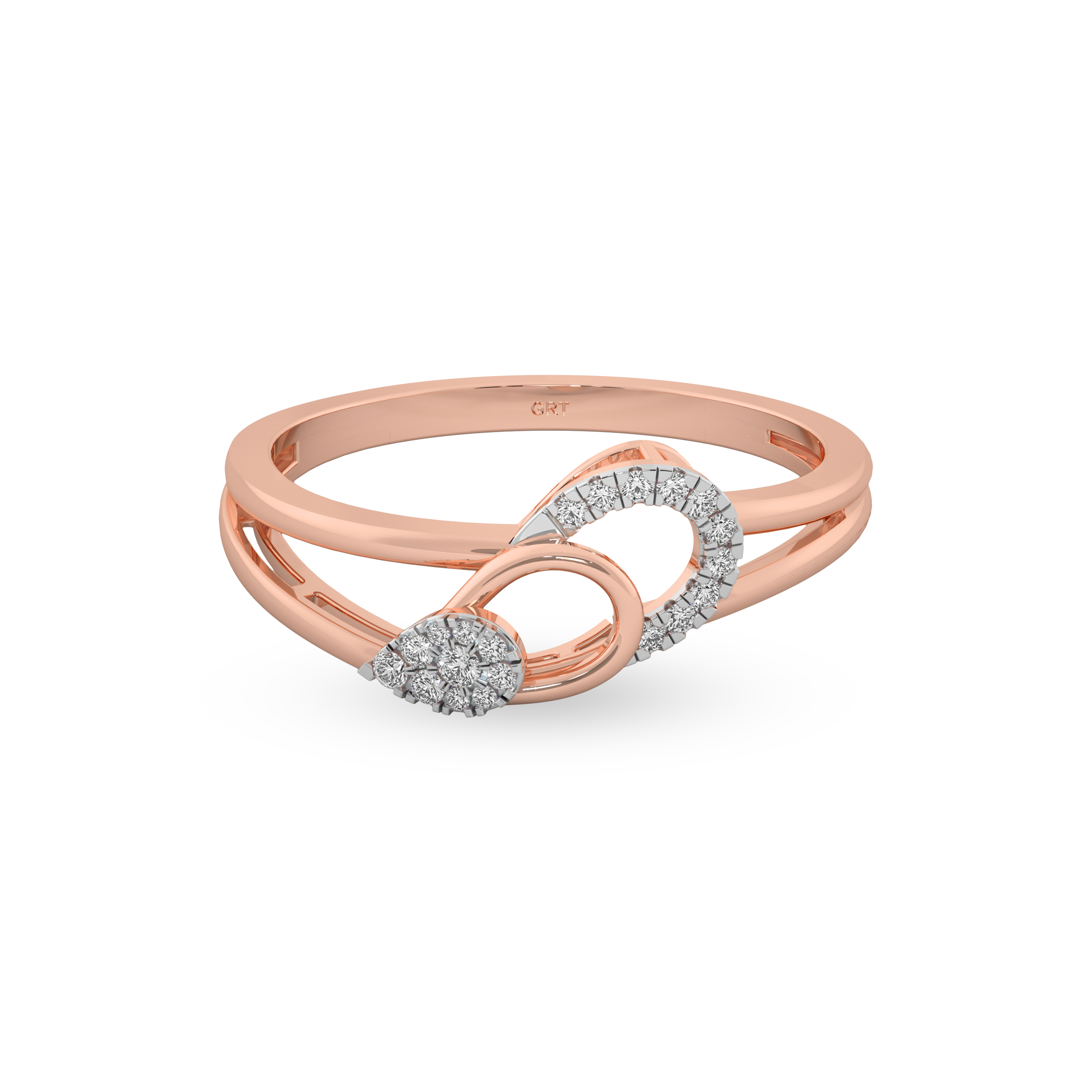 Fancy Curve Pattern Diamond Ring