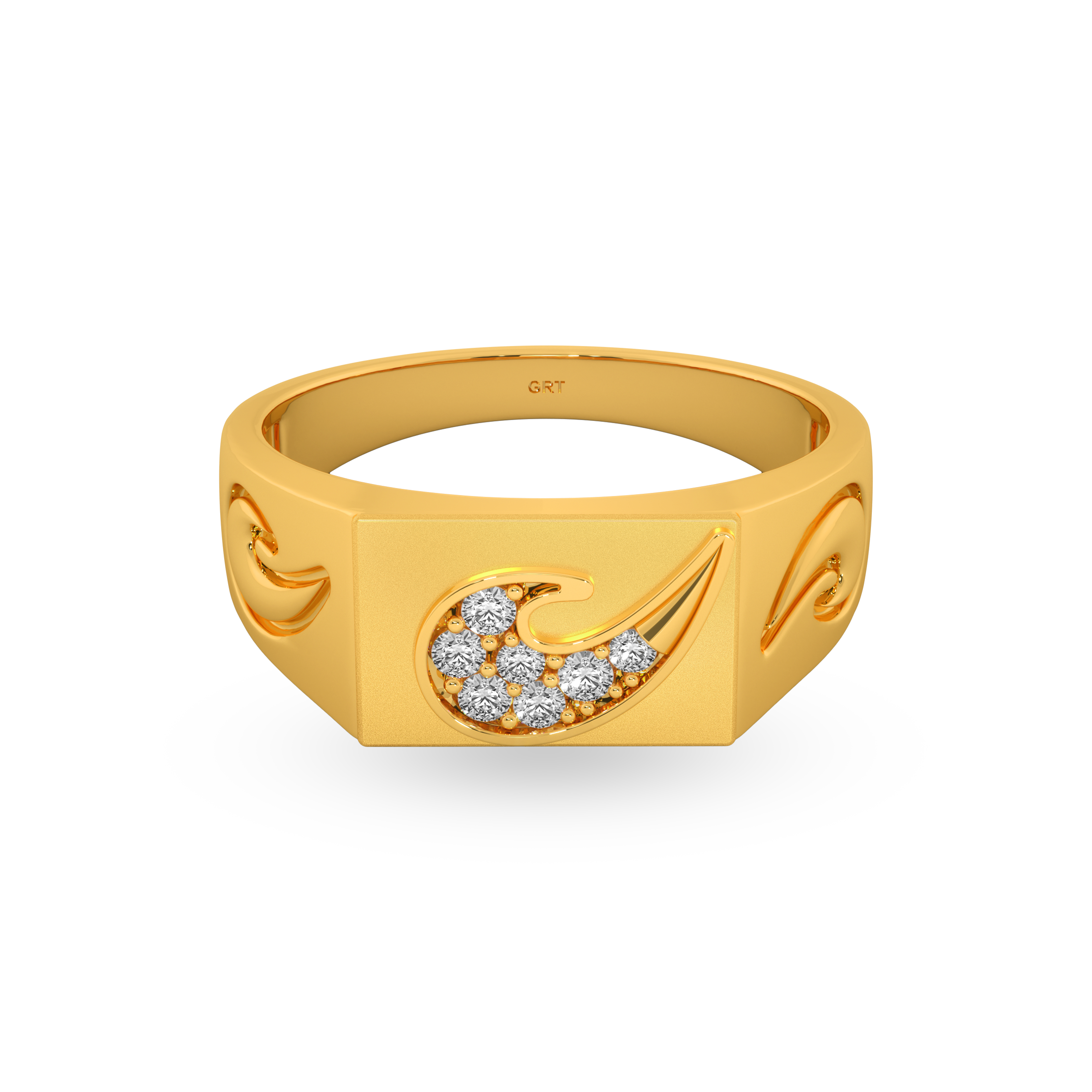 Grt Function Rings Buy Dynamic Swirl Mens Gold Ring |GRT Jewellers