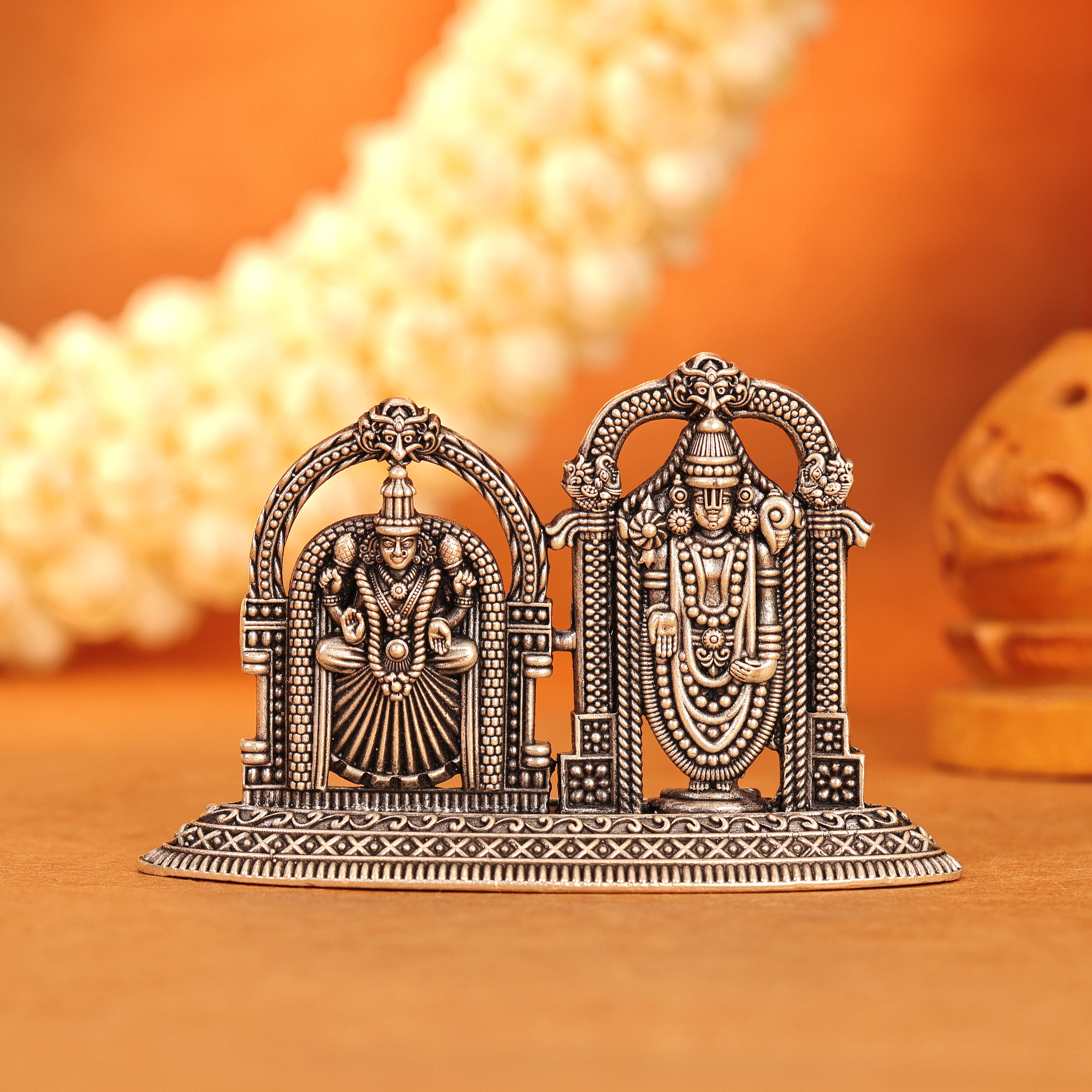 GRT Jewels Offers 92.5 Silver Divine Idols - Eternal Lord Permual With  Goddess Padmavathi Silver Idol