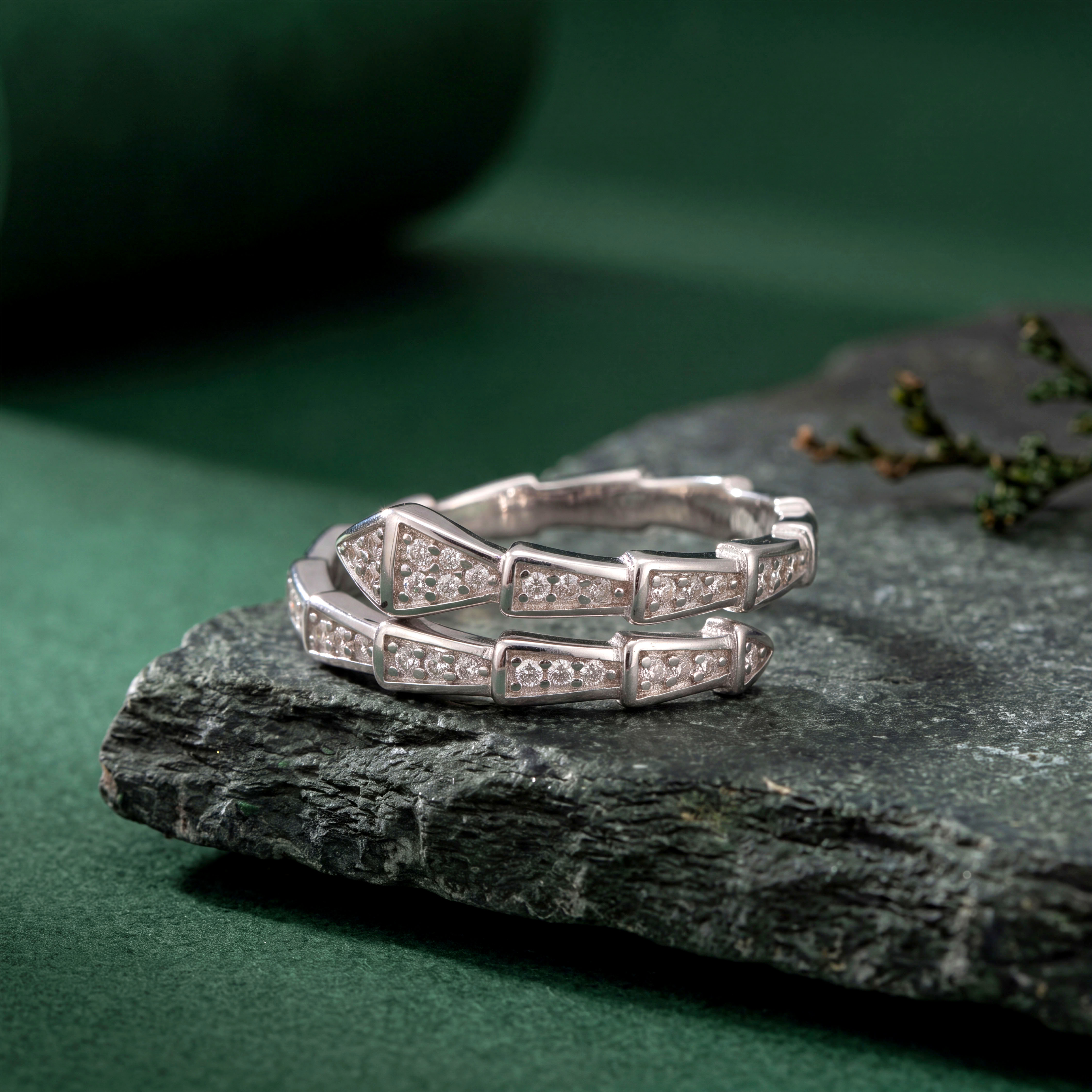Buy Distinctive Geometric Snake Ring in 925 Sterling Silver | GRT Jewellers
