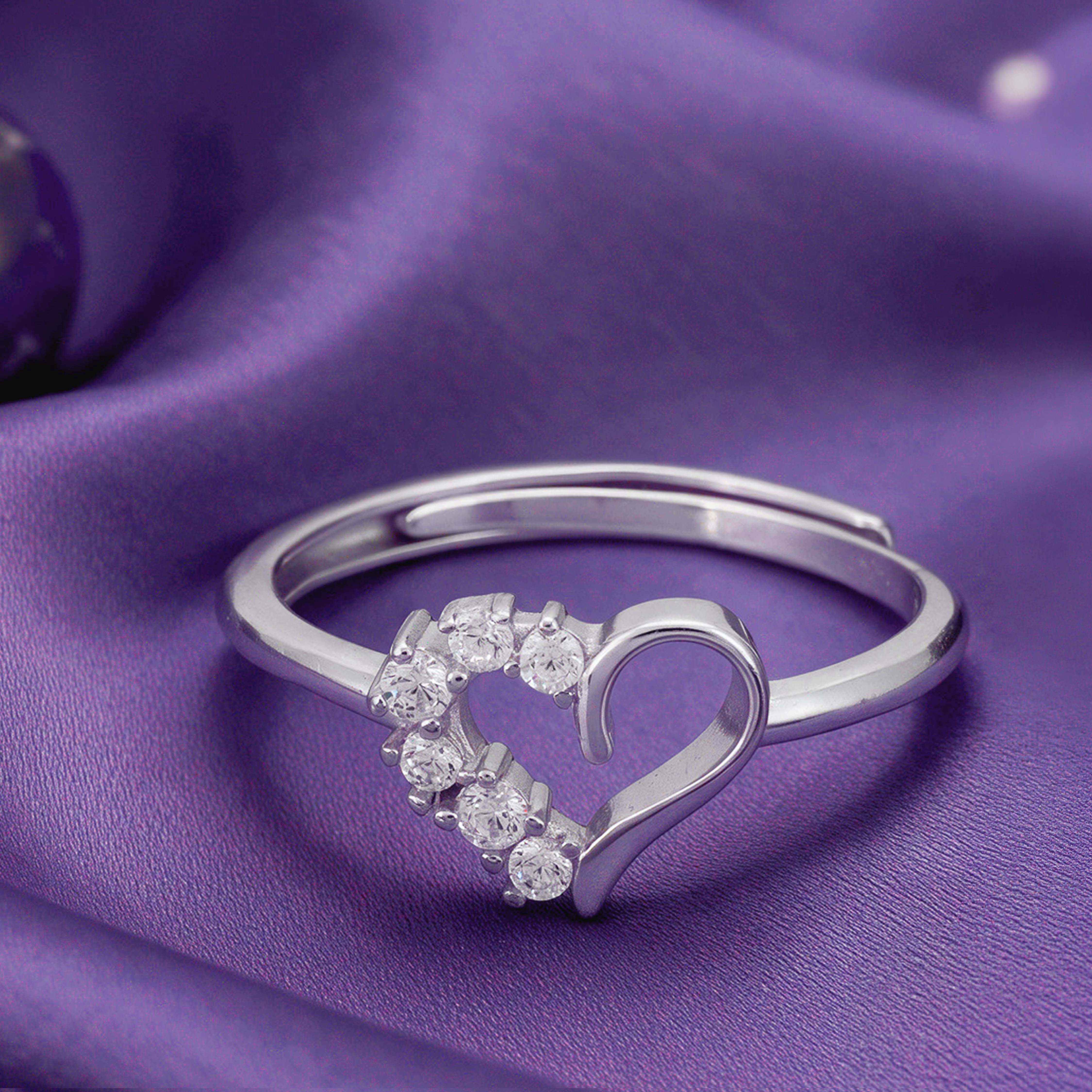 Buy Lovely Sparkling Heart Ring in 925 Sterling Silver | GRT Jewellers