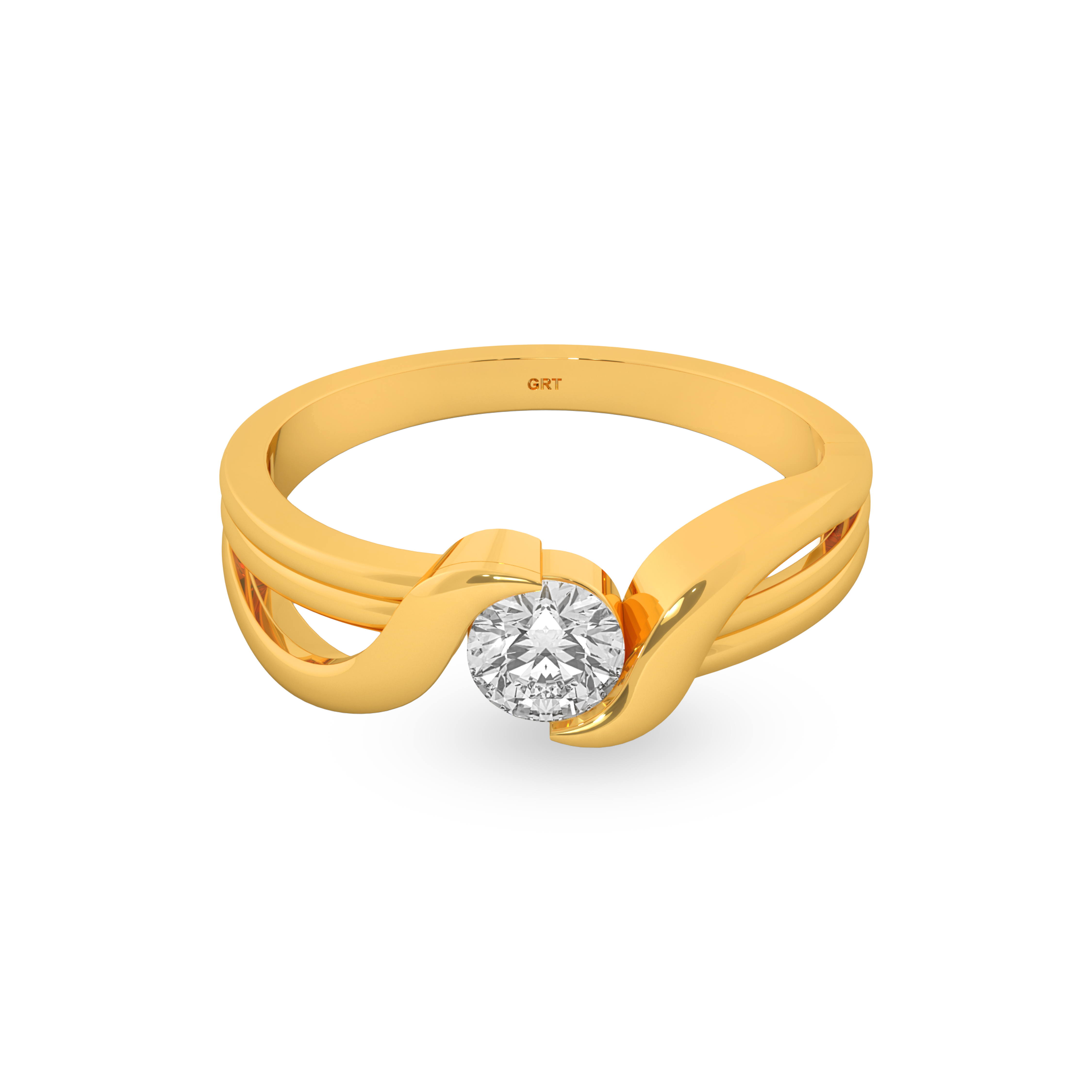 Buy Attractive Single Stone Gold Rings |GRT Jewellers