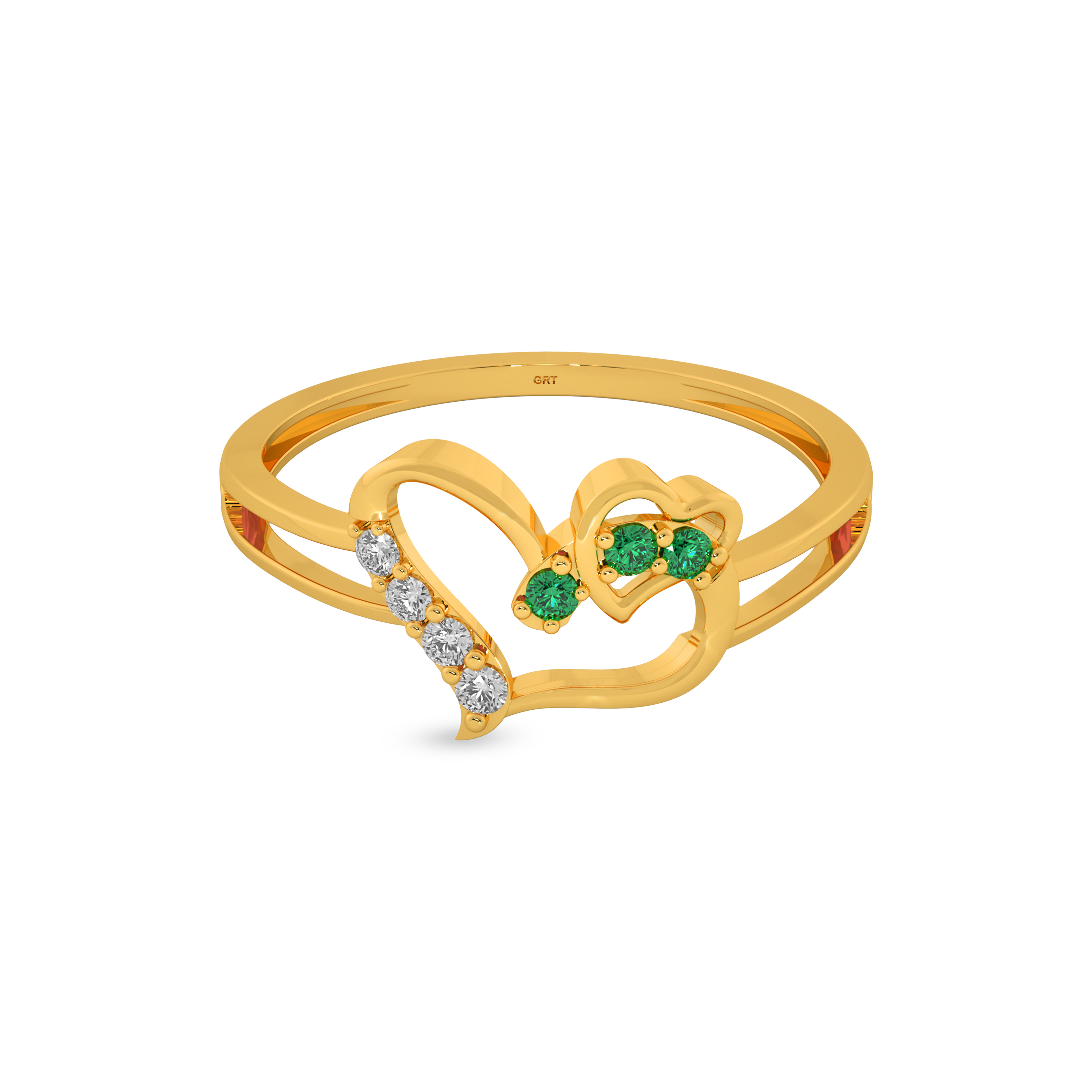 Grt Function Rings Buy Gleaming Green Stone Gold Rings | GRT Jewellers