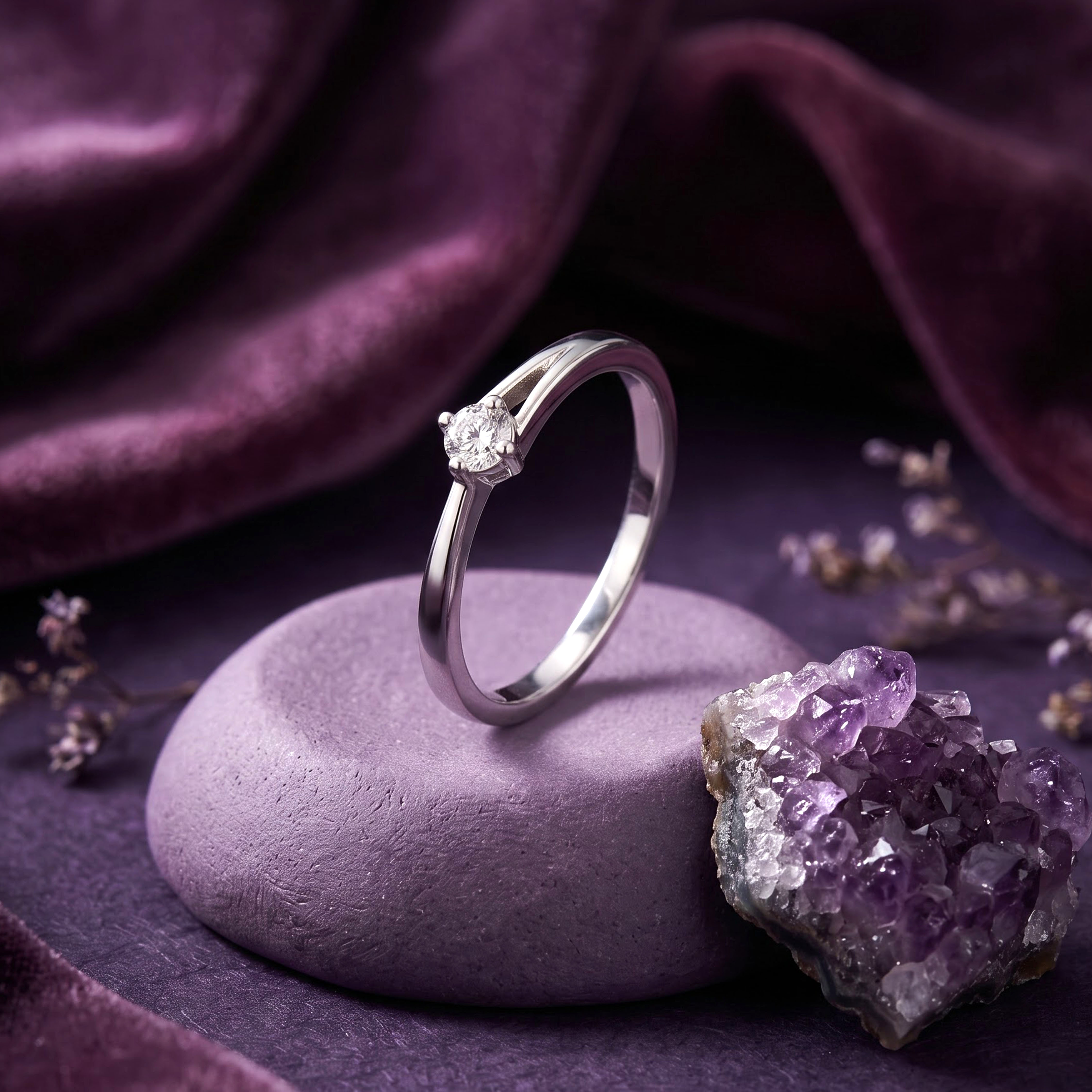 Buy Platinum Split Shank Solitaire Diamond Ring | GRT Jewellers
