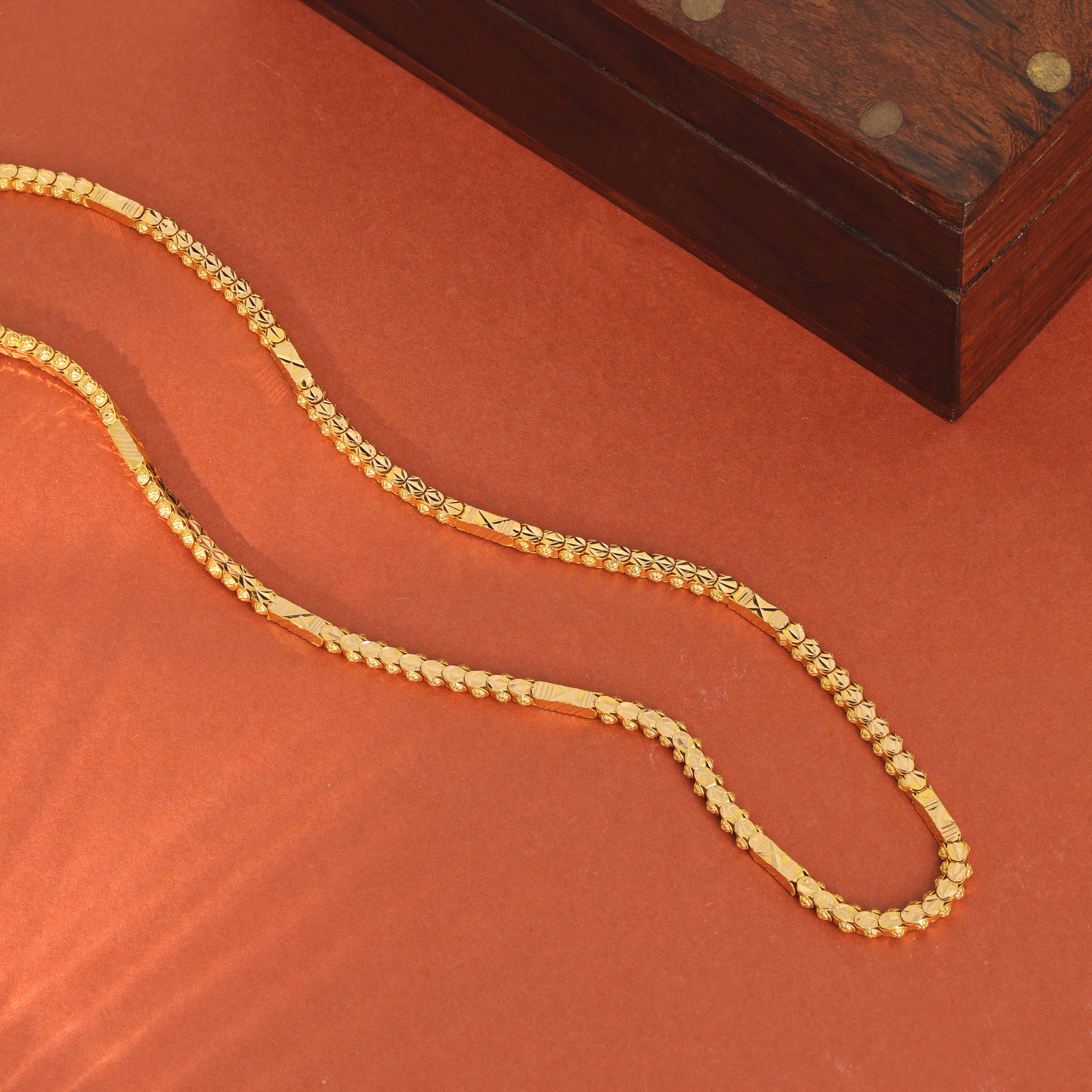 Rg Chain Design Buy Regal Gold Beaded Design Chain | GRT Jewellers