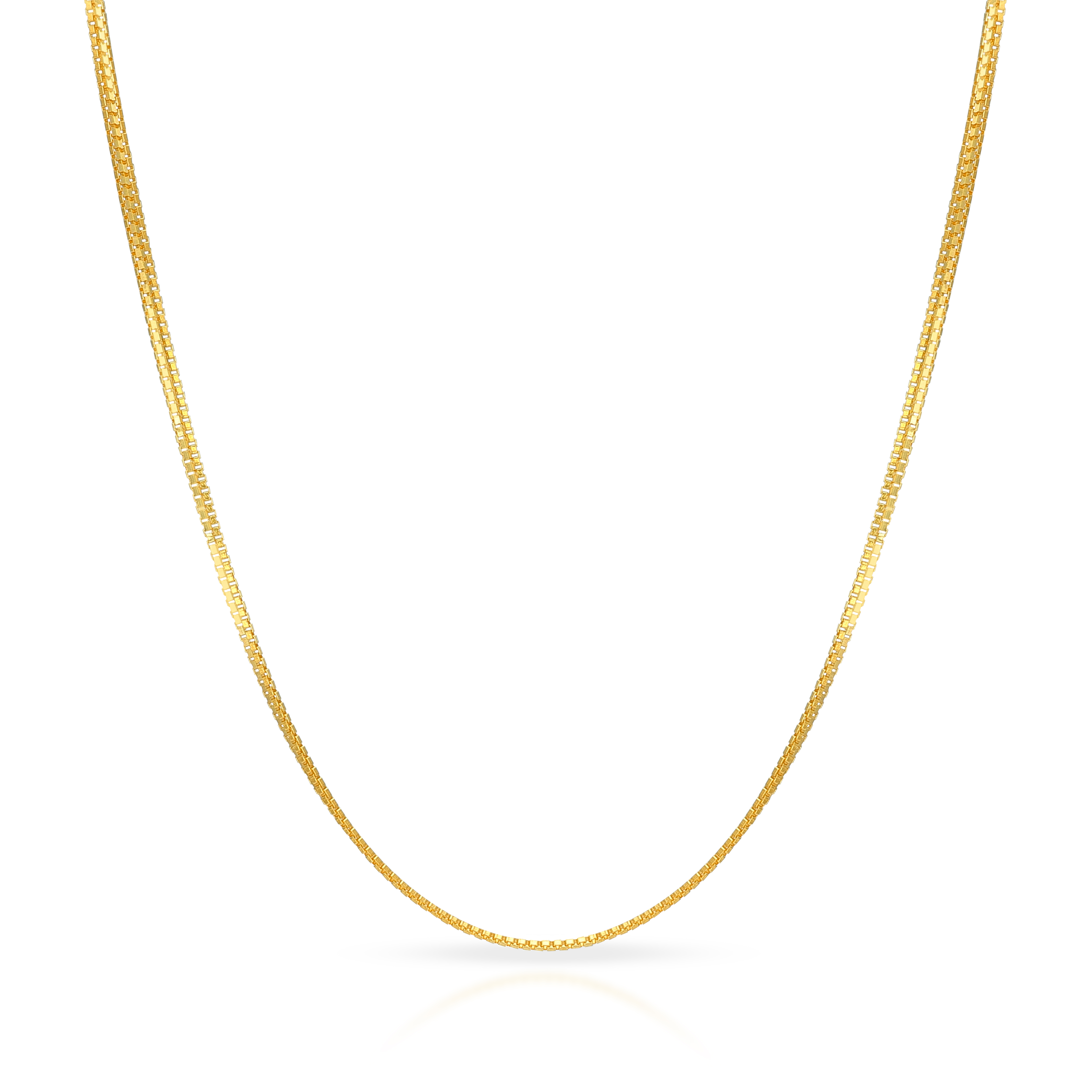 Classic Sleek Box Pattern Gold Chain