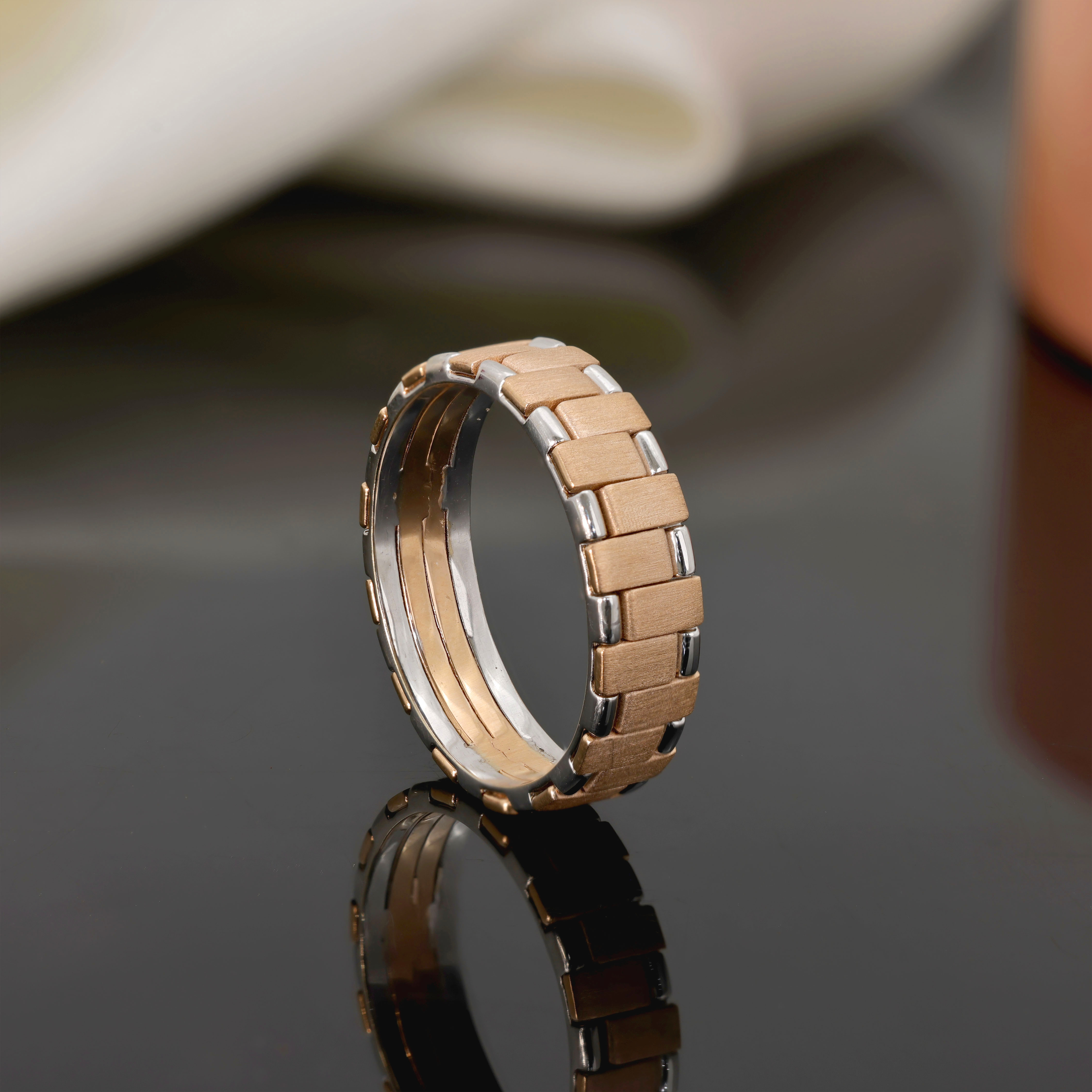 Rectangular Bands Buy Contemporary White Gold Alternating Rectangle Band | GRT Jewellers