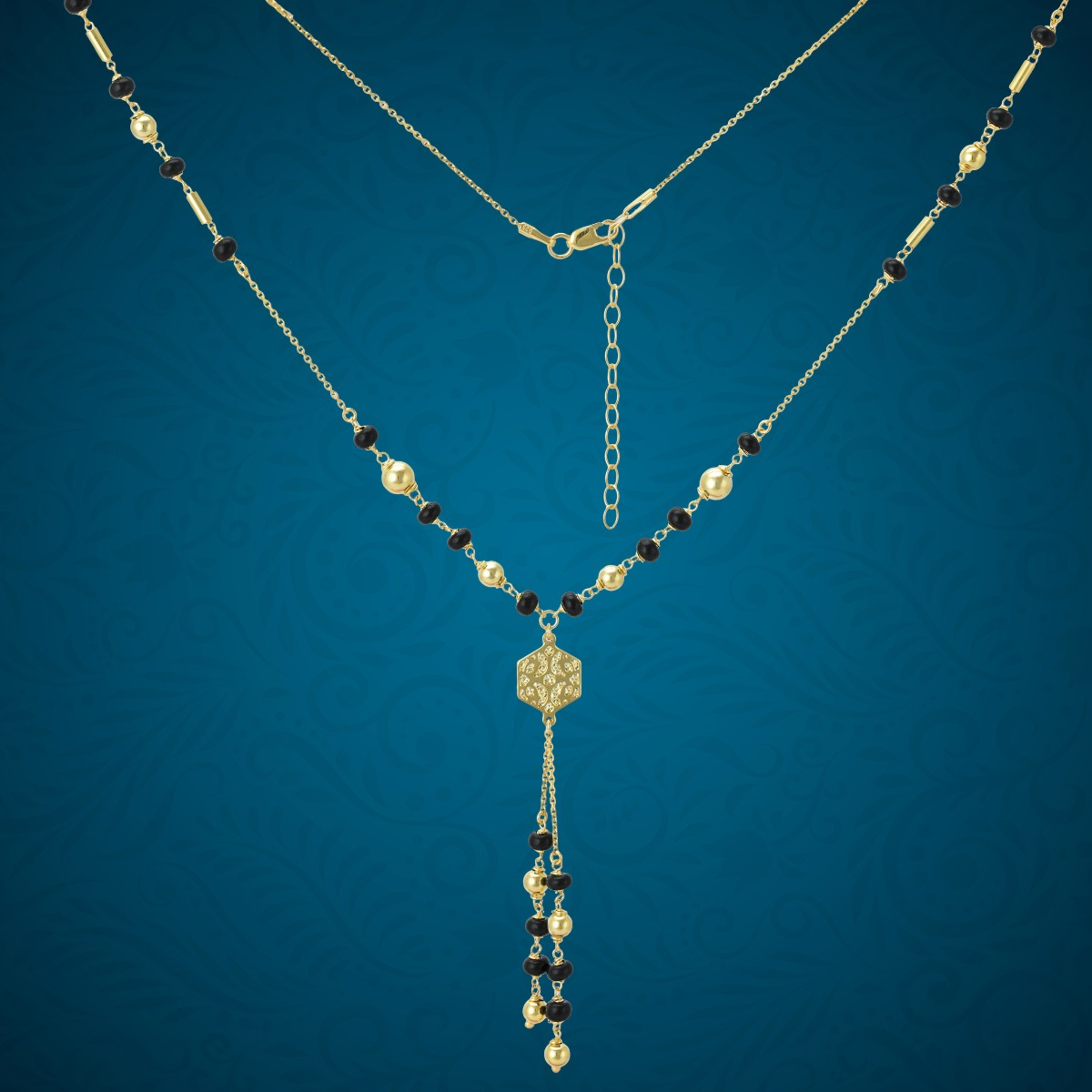 Black beads mangalsutra gold store in grt