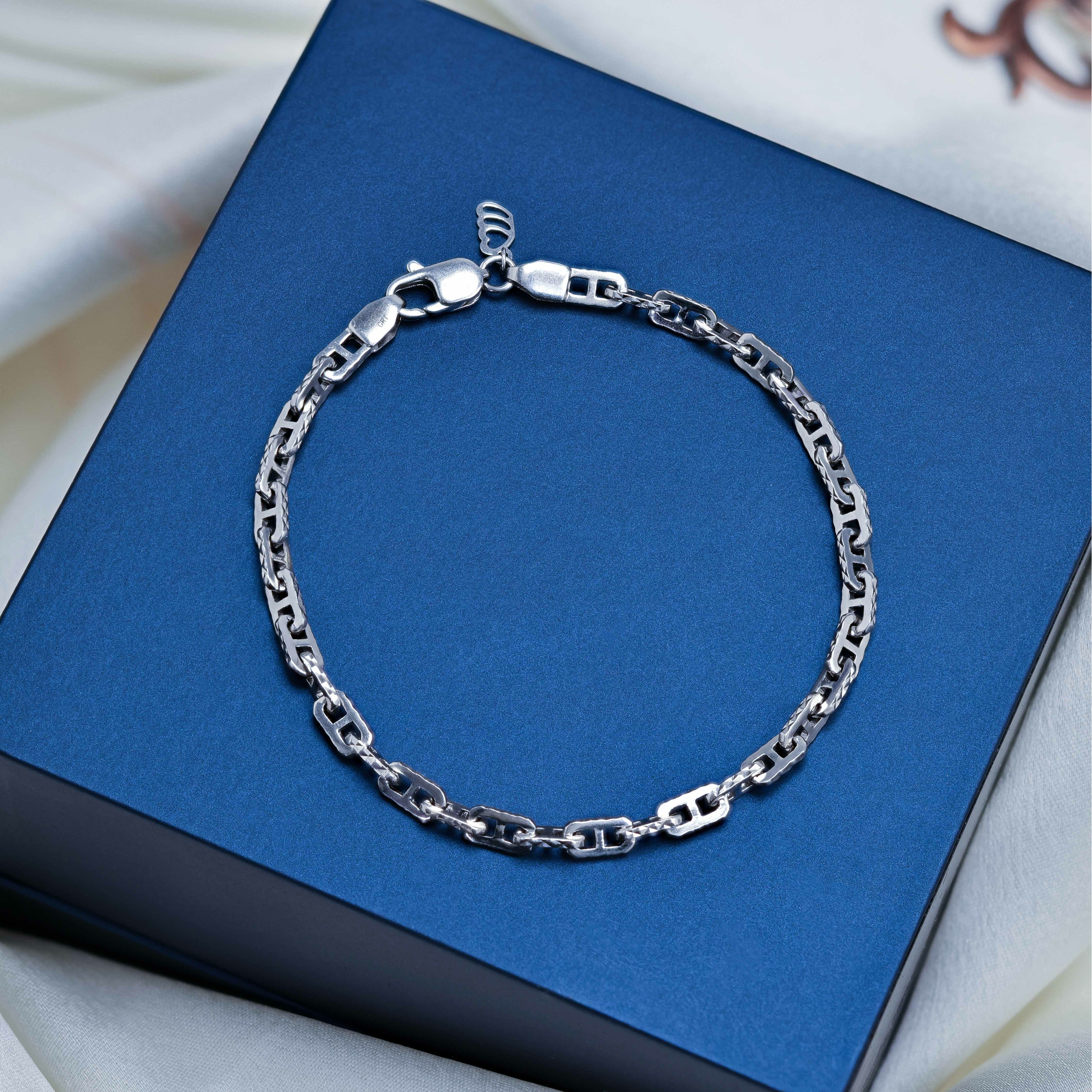 Grt Jewellers Platinum Bracelet Silver Bracelet Designs For Mens