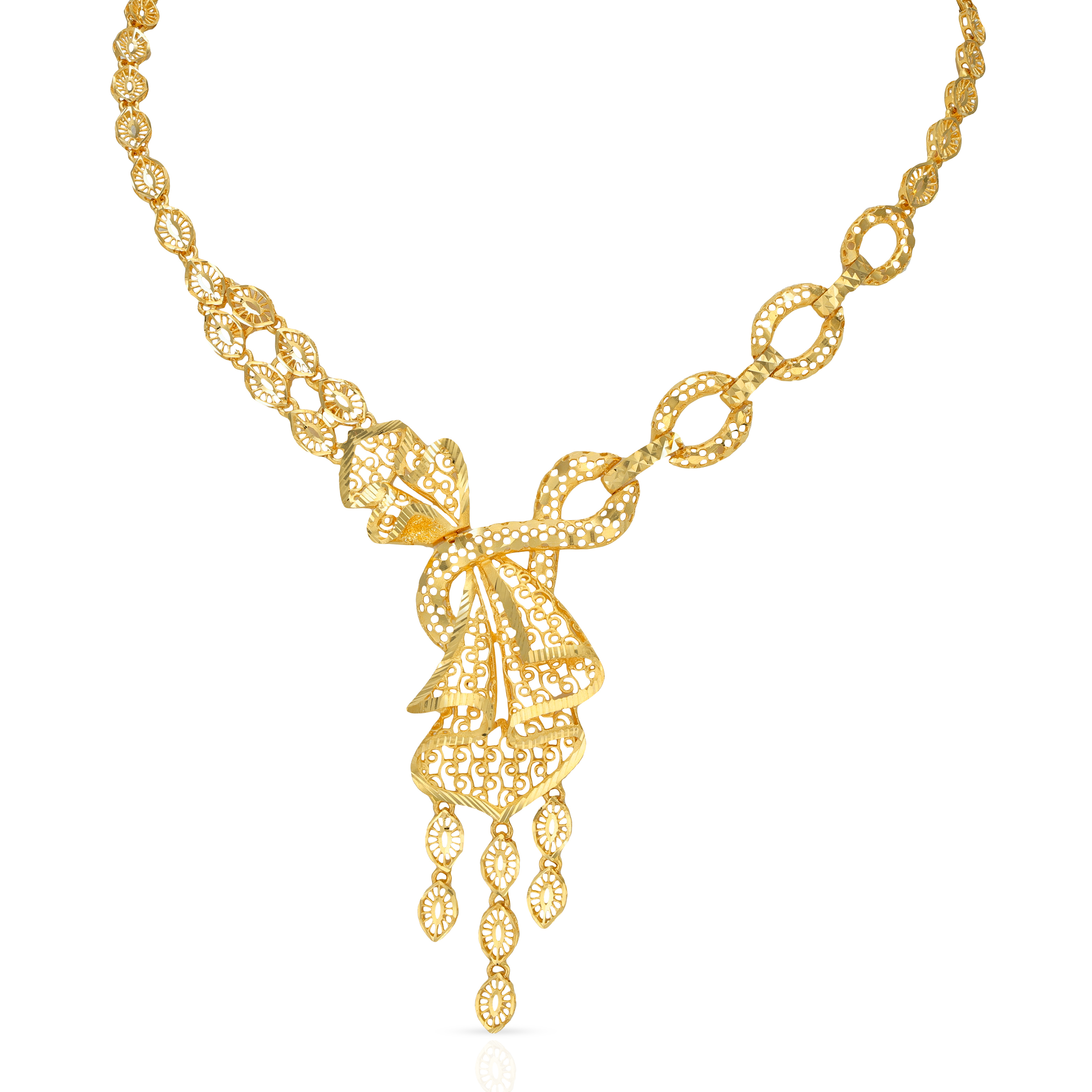 Buy Effulgent Frill Pattern Gold Necklace |GRT Jewellers