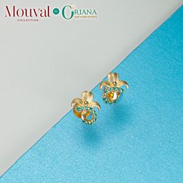 Bejeweled Mouval Collection Gold Earrings