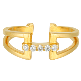 Attractive Lettern H Open Cut Gold Rings