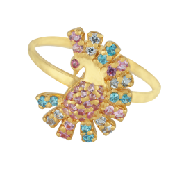 Gorgeous Multicolour Peacock Gold Rings