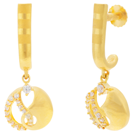 Fancy Semi Stone Drops Gold Earrings