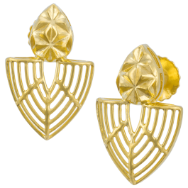Modern Arc Type Gold Earrings