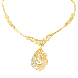 Enchanting Intricate Stoned Jali Work Gold Necklaces