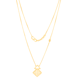 Stupendous Sleek Cubic Lattice Gold Necklaces