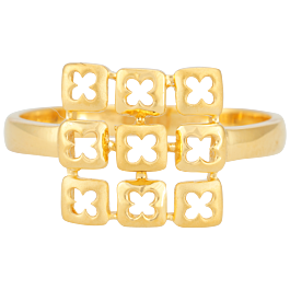 Classy Lucky Fortune Clover Pattern Gold Rings