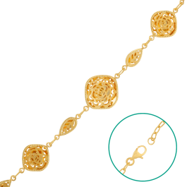 Passion of Flowers Lattice Pattern Gold Bracelets