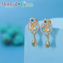 Sparkling Pretty Floral Gold Earrings