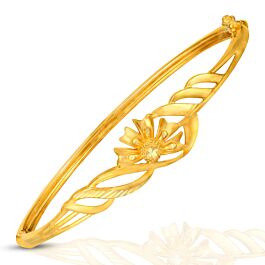Trendy Upbeat Floral Gold Bracelets