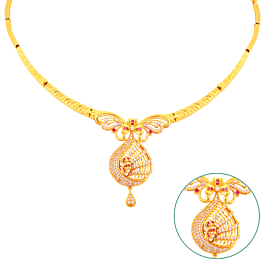Eye Catching Floral Gold Necklace