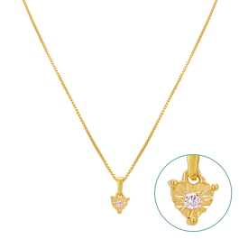 Heavenly Romantic Heart Single Stone Gold Necklaces