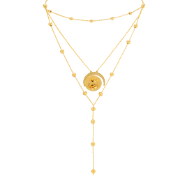 Beauty Ball Beads sun and Moon Gold Necklaces
