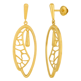 Trendy Dancing Oval Gold Earrings