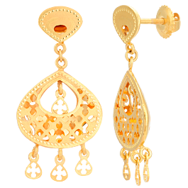 Attractive Roman Floral Gold Earrings