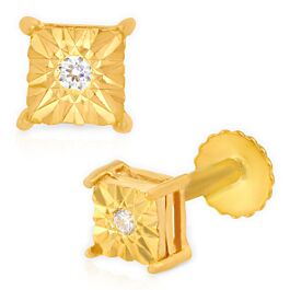 Stunning Shimmering Cube Gold Earrings