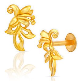 Shiny Pretty Floral Gold Earrings