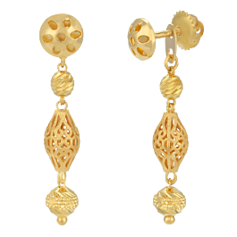 Bead Beauty Dancing Gold Earrings