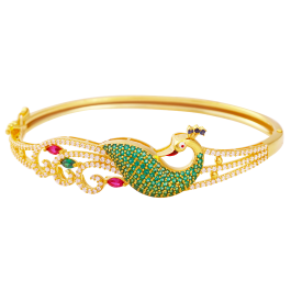 Blissful Peacock Gold Bracelets