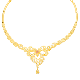 Alluring Floral Charms Gold Necklace