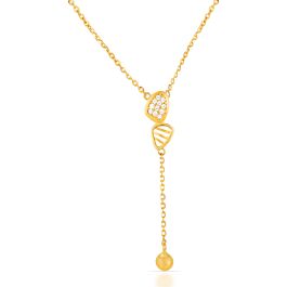 Stylish Dangling Bead Gold Necklace