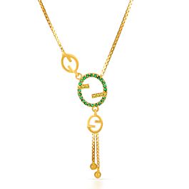 Sophisticated Oval Shaped Gold Necklace