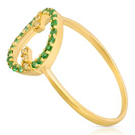 Effulgent Oval Green Stone Gold Ring