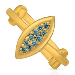 Shimmering Blue Stone Adjustable Gold Ring - Trinka Collection