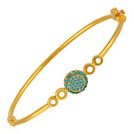Glinting Circular Blue Stone Gold Bracelet - Trinka Collection