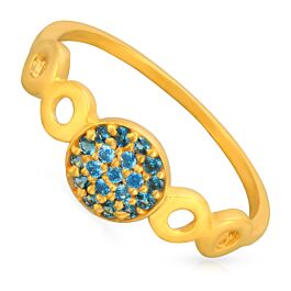 Dazzling Serene Blue Infinity Gold Ring - Trinka Collection