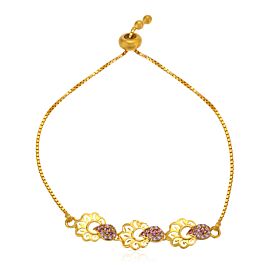 Vibrant Floral Gold Bracelet