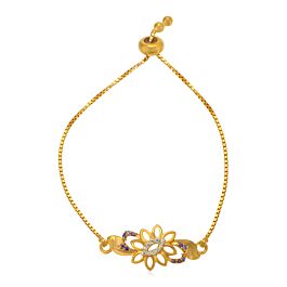 Sparkling Fancy Floral Gold Bracelet