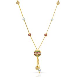 Glinting Beaded Charms Gold Chain