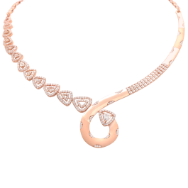 Entrancing Tri Series Matte Finish Rose Gold Necklaces