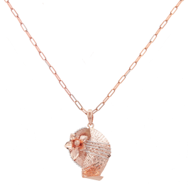 Chic Intricately Designed Floral Rose Gold Necklaces