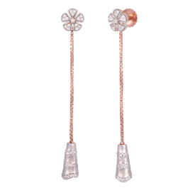 Dainty Floral Drops Rose Gold Earrings