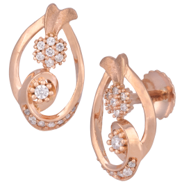 Ethereal Floral Motif Rose Gold Earrings